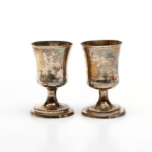 SUPMUGGAR, 2 st, silver, Sverige, 1800-tal, vikt ca 85 gram.