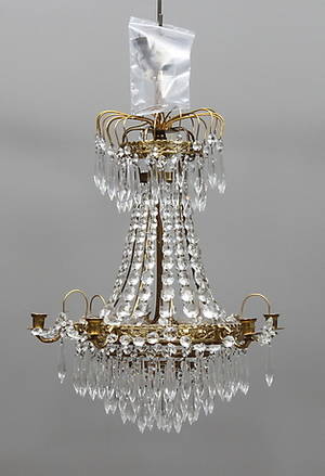 LJUSKRONA, 5 ljusarmar, empirestil, 1900-tal.