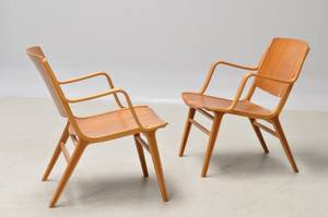 Peter Hvidt 1916-1986 Orla Mølgaard-Nielsen 1907-1993. Par AX Lounge stole, model 6020 2