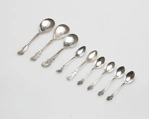 SKEDAR, 9 st, silver, vikt ca. 134 gram.