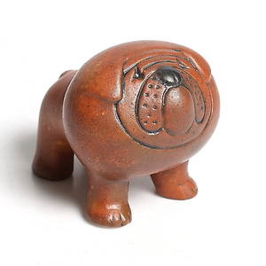 LISA LARSON. Bulldog, stengods, Minikennel, Gustavsberg. 1900-tal.
