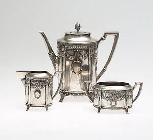 SERVIS, 3 delar, Silver, Gustaviansk stil, 1916.