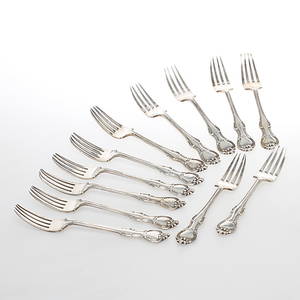 GAFFLAR, 12 st, silver, L Larson  Co, Göteborg, 1851.