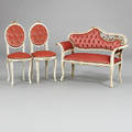 SOFFA och 2 STOLAR, rokokostil, 1900-tal.