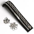 BROSCHER samt ARMBAND, 4 delar, silver, 1900-tal. Vikt 49 gram.