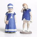 FIGURINER, 2 st, porslin, Bing  Gröndahl, Danmark. 1900-tal.