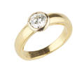 BRILLANTRING ca. 0,60 ct, 750er Gelbgold, ca. 6,8 g.