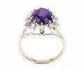 AMETHYSTRING mit 10 Diamanten, 585er Weißgold, ca. 4,9 g.