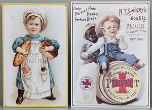 REKLAMSKYLTAR, 2 st, plåt.