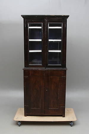 SKÅP, med vitrinöverdel, 1800-tal.