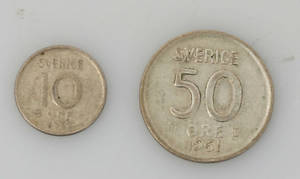 50 OCH 10-ÖRINGAR, före 1962, 1355,8 gram.