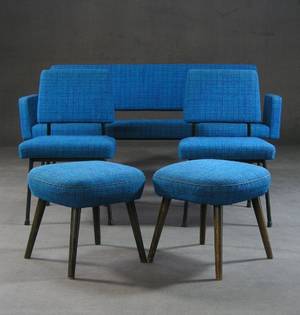Sitzbank, 2 Stühle und 2 Hocker 5