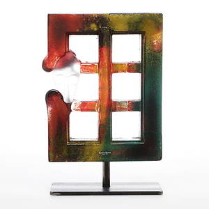 SKULPTUR, glas, Kjell Engman, Kosta Boda, signerad.