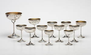 COUPEGLAS, 8211 st, silver, vikt ca. 485,6 gram.