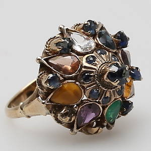RING i 14K gulguld, multicolor, 195060-tal.