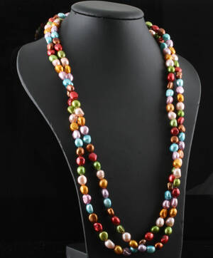 Long fresh water pearl necklace