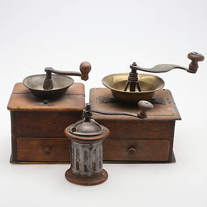 KAFFEKVARNAR, 3 st, allmoge, 181900-tal.