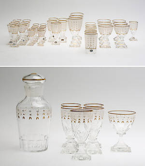 GLASSERVIS, 47 delar, Odelberg samt Odelberg junior, Kosta, 1900-tal.