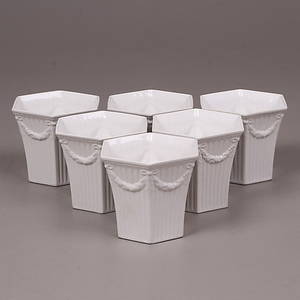 YTTERFODER, 6 st. Porslin, Empire, Gustavsberg.