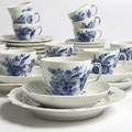 KAFFESERVIS, 36 delar, porslin, blå blomst, Royal Copenhagen.