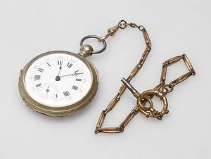 FICKUR med KEDJA, vitmetall.