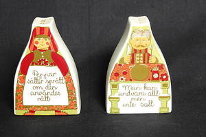 SALT, PEPPAR, 2 delar, porslin, 1960-tal.