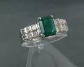 Smaragd Diamant Ring, ca. 1.00 ct.