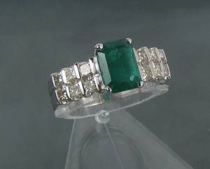 Smaragd Diamant Ring, ca. 1.00 ct.