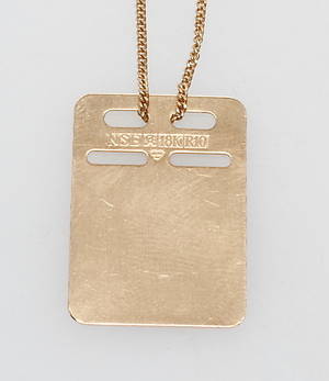 HALSKEDJA samt HÄNGE, 18k guld, vikt ca 4,8 gr.