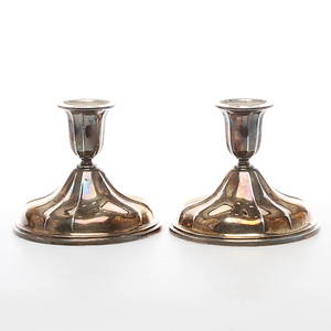 LJUSSTAKAR 1 par, silver, Thorvald Marthinsen, Norge, svensk import.