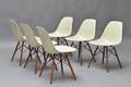 Charles Eames 1907 - 1978. Sæt på seks skalstole, model DSW 6