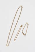 HALSBAND, 1 st samt ARMBAND, 2 st, 18k guld, vikt ca 8,3 gr.