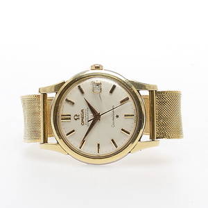 ARMBANDSUR, Omega Constellation Automatic Chronometer, boett guld på stål, länk 18k guld.