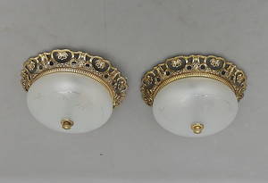 TAKARMATURER, 1 par, glas och metall, 1900-tal.