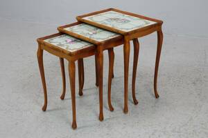 SATSBORD, 3 delar, mahogny, rokokostil