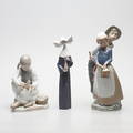 FIGURINER, 3 st, NAO samt Lladro, Spanien.