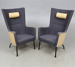 FÅTÖLJER, ett par, möjligen Lammhults.