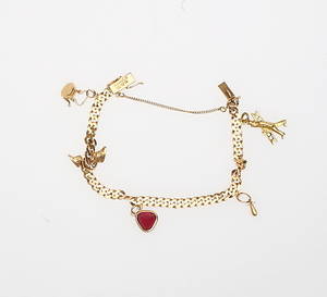 ARMBAND med BERLOCKER, guld, 18 k.