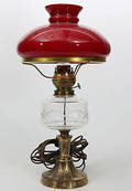 BORDSFOTOGENLAMPA, metall och glas, elektrifierad, 1900-tal.