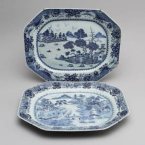 STEKFAT, 2 st, porslin, Kina, 1700-tal.