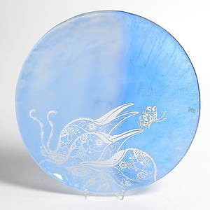 ARDY STRÜWER. Fat, glas, Johansfors glasbruk. Signerad i dekoren.