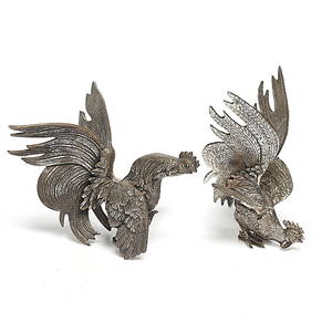 BORDSDEKORATIONER, 2 st, vitmetall, 1900-tal.