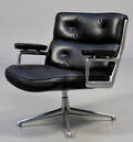 Charles og Ray Eames. Lobby Chair, ES-105, sort læder 