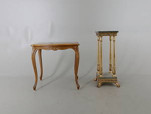 BORD samt PIEDESTAL, rokokostil, 1900-talets mitt.