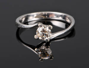 Brillant solitairering - ca. 0.45 ct