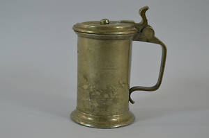 ALTER ZINNKRUG 0,4 LITER, Gießerei G.A. Hinrichs Varel 19. Jahrhundert.