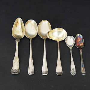 SKEDAR SAMT SÅSSLEV, 6 delar, silver.