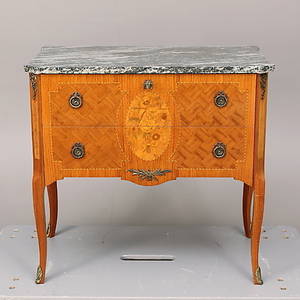 BYRÅ med stenskiva, gustaviansk stil, 1900-talets andra hälft.