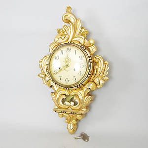 VÄGGPENDYL, förgylld, rokokostil, märkt Stockholm.