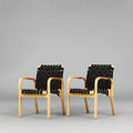 KARMSTOLAR, ett par, modell 45. Alvar Aalto för Artek.